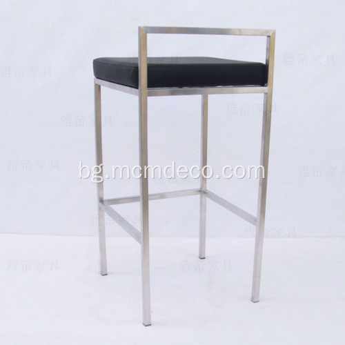 Прост търговски дизайн Кожен бар стол